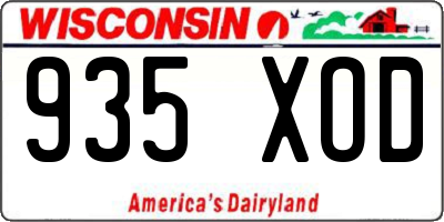 WI license plate 935XOD