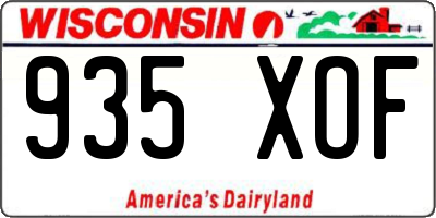 WI license plate 935XOF