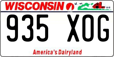 WI license plate 935XOG