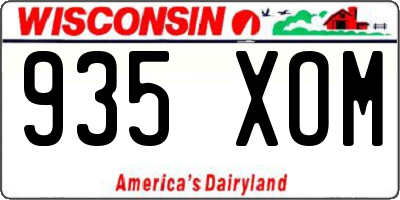 WI license plate 935XOM