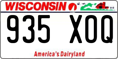 WI license plate 935XOQ