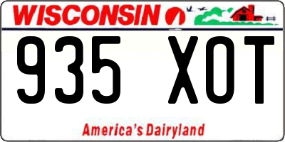 WI license plate 935XOT