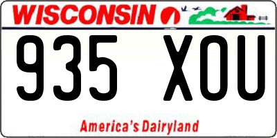 WI license plate 935XOU