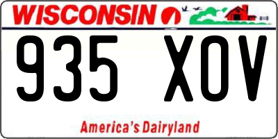 WI license plate 935XOV