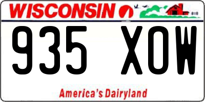 WI license plate 935XOW