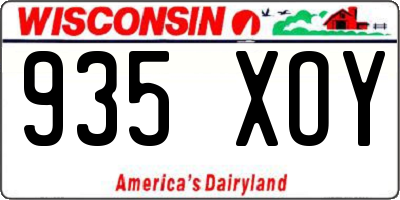 WI license plate 935XOY