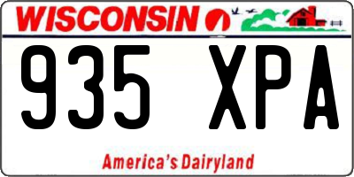 WI license plate 935XPA