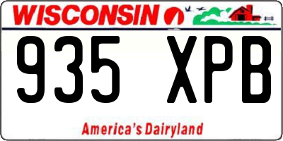 WI license plate 935XPB