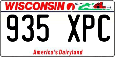 WI license plate 935XPC