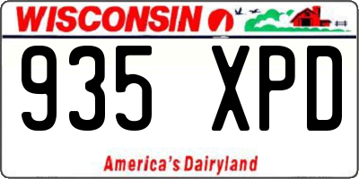 WI license plate 935XPD