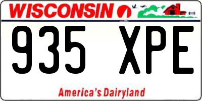 WI license plate 935XPE