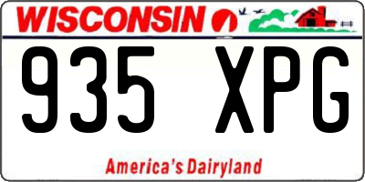 WI license plate 935XPG