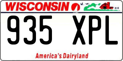 WI license plate 935XPL
