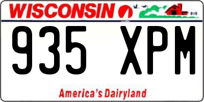 WI license plate 935XPM