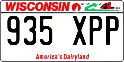 WI license plate 935XPP
