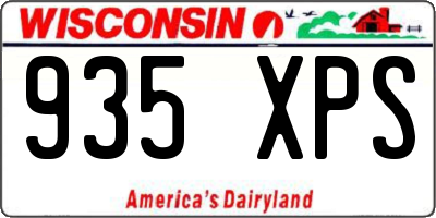 WI license plate 935XPS