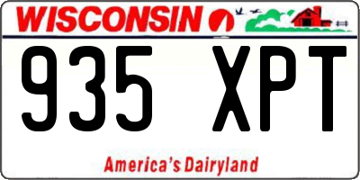 WI license plate 935XPT