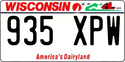 WI license plate 935XPW
