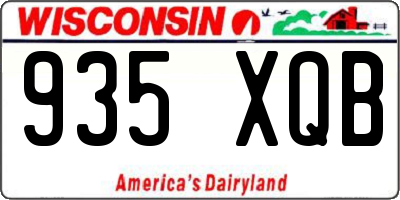 WI license plate 935XQB