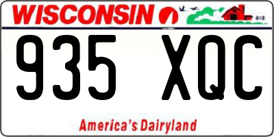 WI license plate 935XQC