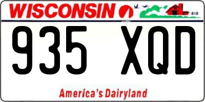 WI license plate 935XQD