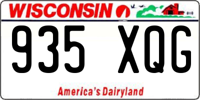 WI license plate 935XQG