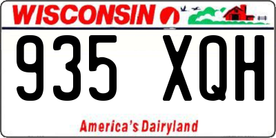 WI license plate 935XQH