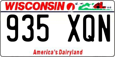 WI license plate 935XQN