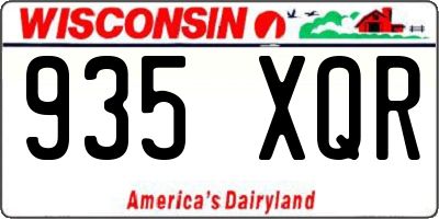 WI license plate 935XQR