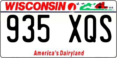 WI license plate 935XQS