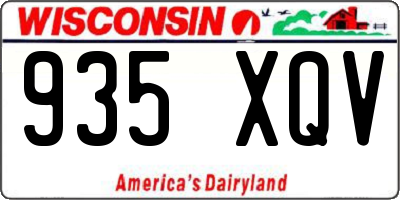 WI license plate 935XQV