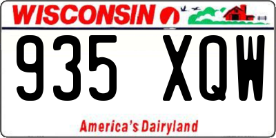 WI license plate 935XQW