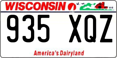 WI license plate 935XQZ