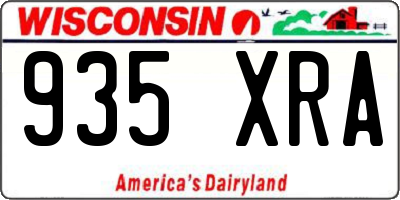 WI license plate 935XRA