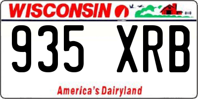 WI license plate 935XRB