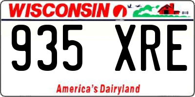 WI license plate 935XRE