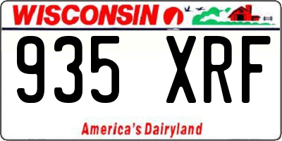 WI license plate 935XRF