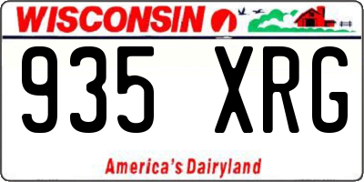WI license plate 935XRG