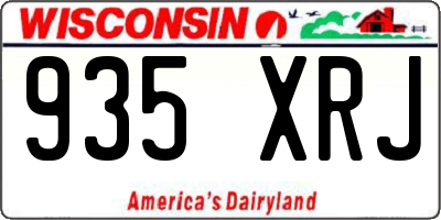WI license plate 935XRJ