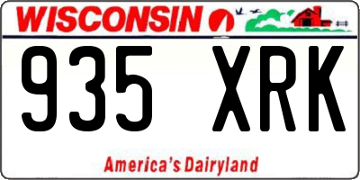 WI license plate 935XRK