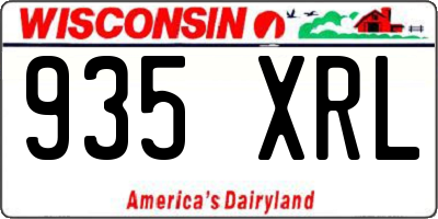 WI license plate 935XRL