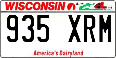 WI license plate 935XRM