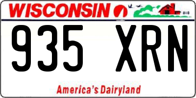 WI license plate 935XRN