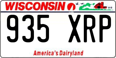WI license plate 935XRP