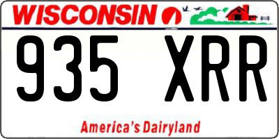 WI license plate 935XRR