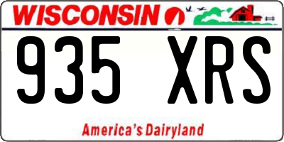 WI license plate 935XRS
