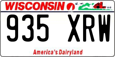 WI license plate 935XRW