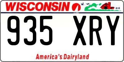 WI license plate 935XRY