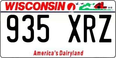 WI license plate 935XRZ