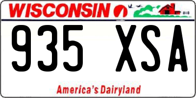 WI license plate 935XSA